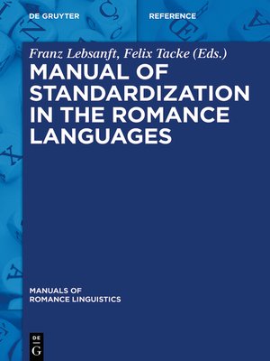 cover image of Manual of Standardization in the Romance Languages